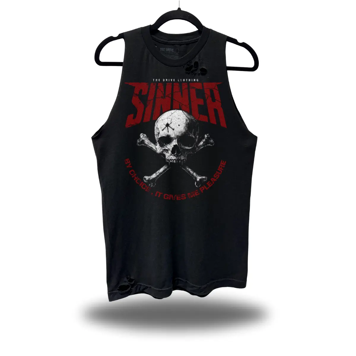 TheDriveClothing Sinner 2.0 Road Rash Black Tank Top – Y2K Streetwear Graphic Tank, Vintage Grunge Biker Fashion, TikTok Viral Festival Outfit, Unisex Urban Summer Style