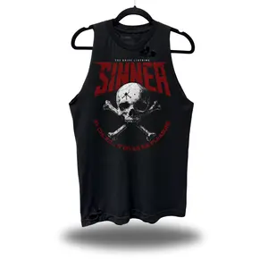TheDriveClothing Sinner 2.0 Road Rash Black Tank Top – Y2K Streetwear Graphic Tank, Vintage Grunge Biker Fashion, TikTok Viral Festival Outfit, Unisex Urban Summer Style