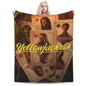 Comfortable Home Yellowjackets Classic Movie Theme Background Pattern, High-Quality Suitable for All Seasons, Suitable for Living Room Sofa, Bedroom Nap Blanket, Office, Hotel, Outdoor Camping,  Exquisite Practical Gift for Family and Friends