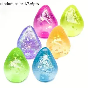 Colorful Crystal Simulated Water Drop Squishy Toys, Soft & Slow-Rebound Design, Ideal for Desk Decor & Classroom Rewards, Great Gifts