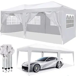 10x20 EZ Pop Up Canopy Outdoor Portable Party Folding Tent with 6 Removable Sidewalls + Carry Bag + 4pcs Weight Bag,Summer Vibes