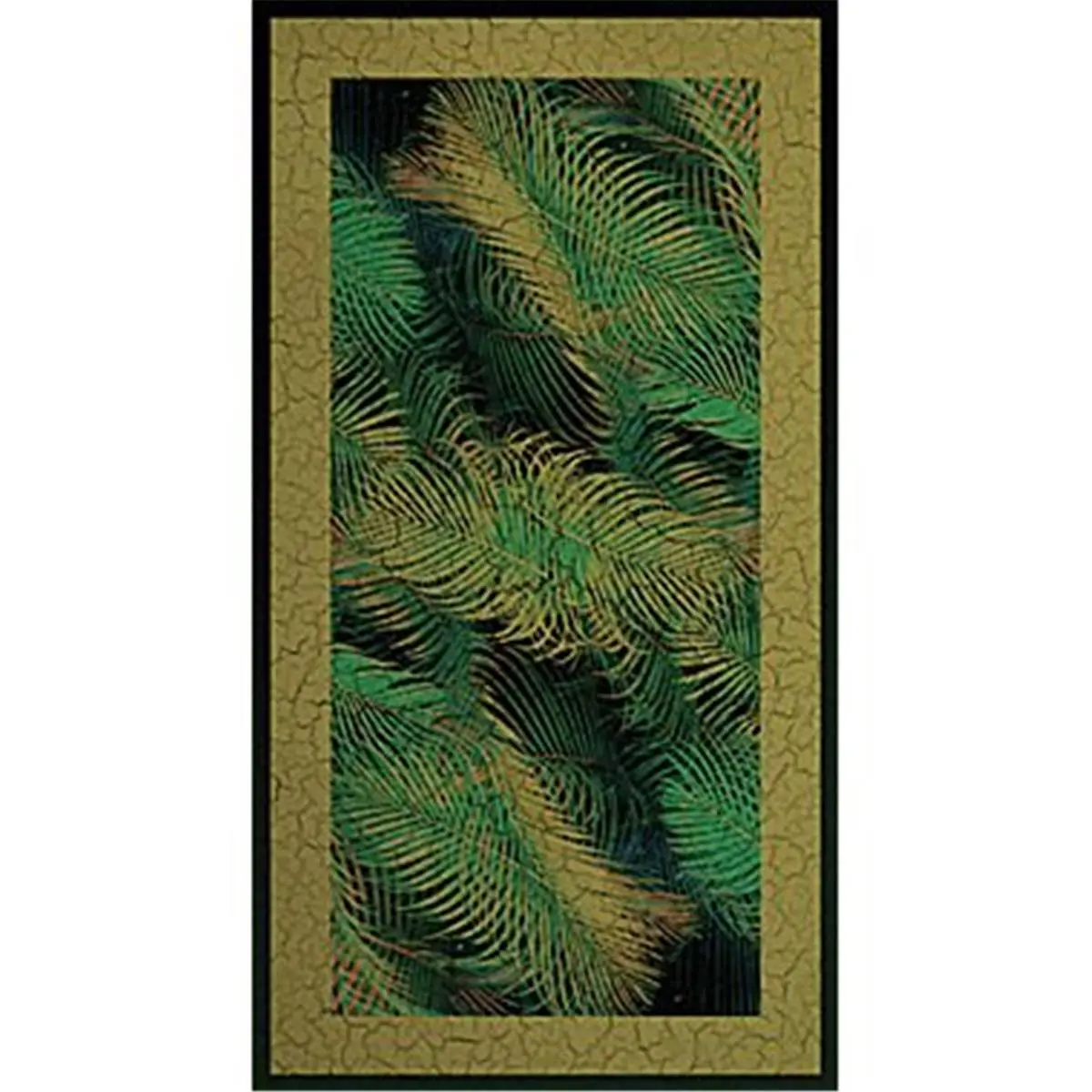 212 MAIN Rectangle Antibacterial Anti-Slip Grip Bathmat - Removable Peel-and-Stick Plastic, VersaTraction Kahuna Grip, Palm Fronds Design, Mildew-Proof Indoor Bathroom Supply