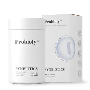 Probioly Synbiotic - Probiotic and Prebiotic for Women & Men, 80 Billion CFU, D-shell Targeted Release System, 30x More Effective, Multi Support for Digestive Health, Skin Health, Gut Health, Bloating & Constipation Relief