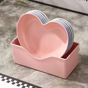 Thick Plastic Fruit Bowl, Nuts Tray, Dessert Plate, Heart-Shaped Decorative Dish, Easy to Clean, Perfect for Parties, Weddings, Picnics