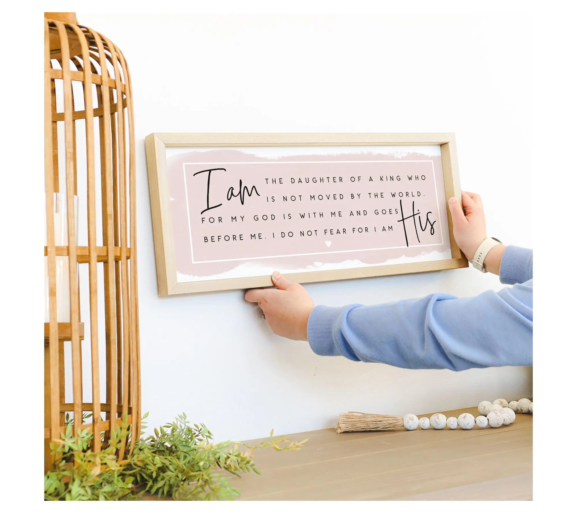 Sincere Surroundings 24" I Am His Pink Farmhouse Frame Sincere Surroundings 24" I Am His Pink Farmhouse Frame