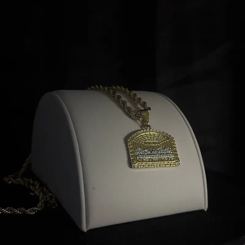 Mid Size Gold-Plated The Last Supper Pendant with 24-Inch Rope Chain, Elegant Religious Jewelry
