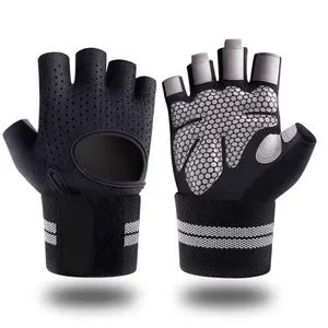 Gym Gloves, Half-Finger Breathable Workout Gloves for Men Women, Padded Weight Lifting Gloves with Wrist Wraps Support, Hand Protectors, Gym Training, Adjustable Handles Strap, football gloves