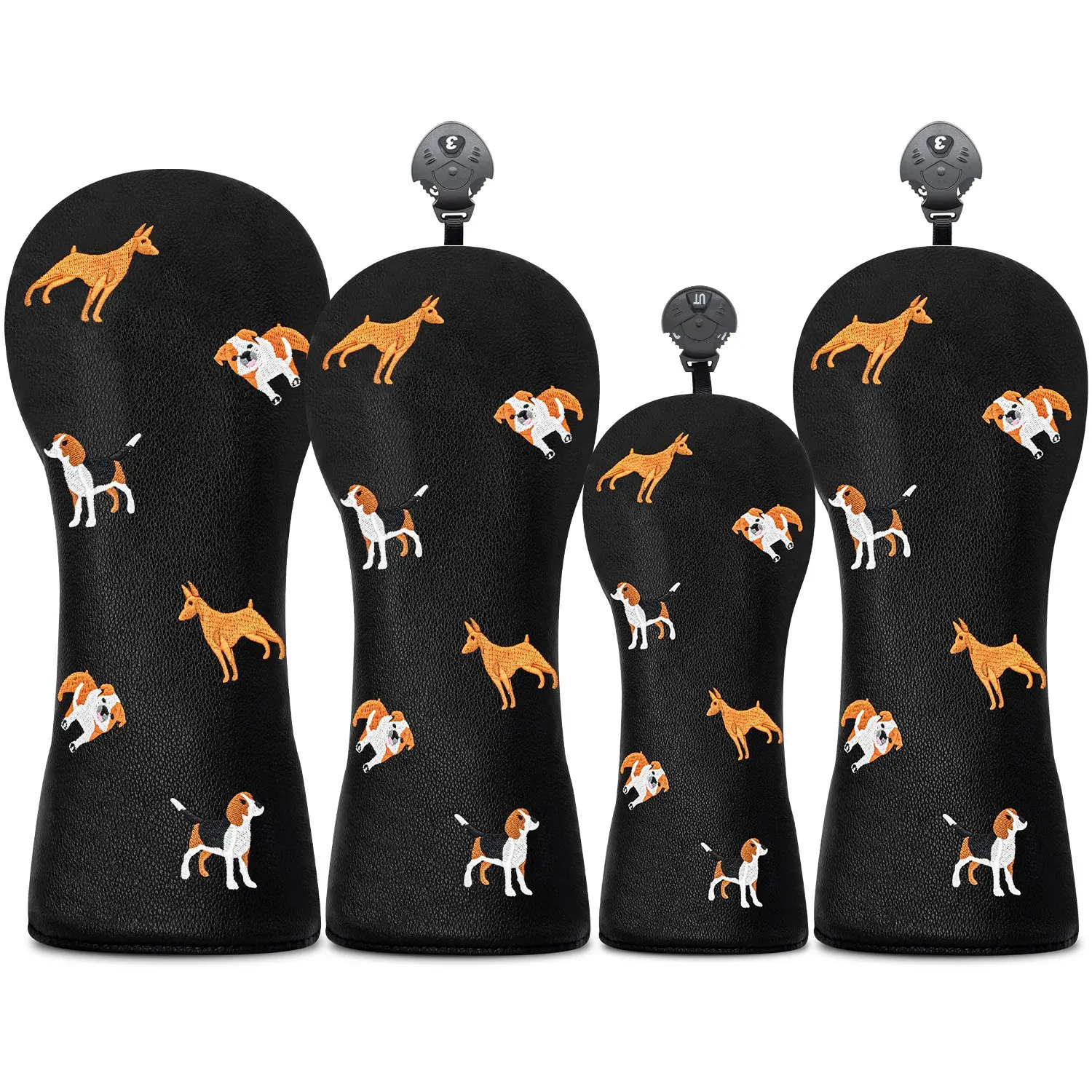 Little Dog Design Golf Club Headcovers, Funny Driver & Hybrid Headcovers, Unisex Golf Accessories for Men Women, Durable Protection Golf Gear, Golf Gift Accessory