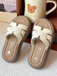 Comfortable Thick Sole Slippers, Simple Fresh Design, Cute Kids Summer Home Wear, Versatile Outdoors Shoes