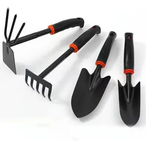4 PCS Garden Tool Set, Heavy Duty Gardening Tools，includs 2-in-1 Cultivator and Tiller, Outdoor Hand Rake, Garden Trowel, Garden Tools for Weeding or Digging, Garden Hand Tools Gift Sets for Women, Men, Gardener, Growers