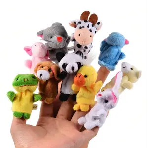 1/10pcs soft plush animal finger puppet set baby story time velvet animal style kindergarten party supplies newborn party gender disclosure party children's party family party children's activity party supplies early education enlightenment class supplies