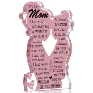 Mom Gifts from Daughter Christmas Gift for Mom, Mom Birthday Ideas Gift Cool Mother's Day Gifts from Daughter Best Mom Ever Gifts New Mom Single Mom Christmas 2024 Acrylic Plaque Sign 5x3in