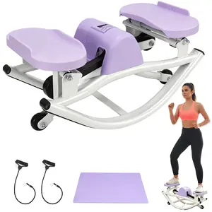 VENQAKU Lateral Rocking Stepper Machine for Home Workout – Side to Side Glute Trainer with Resistance Bands, Quiet Low Impact Cardio Stepper with Digital Monitor, Compact Home Gym Equipment for Legs Core and Full Body Fitness, 250LBS Capacity