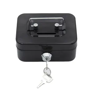 Small Key Lockbox with Cash Drawer, 4.53" x 3.35" x 2.28" Office Safe, Ideal Gift for Office Stationery Storage