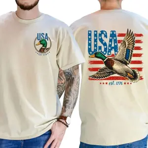 Usa Duck Hunting T Shirt, Patriotic American Flag Waterfowl Hunter Tee, 4th Of July Dad Gift, Camo Hunting Shirt For Men, Trending 4th of July Day Tee, Casual Outfit, Comfortable Menswear & Womenswear Top, Perfect Gift For Men and Women, Ju21