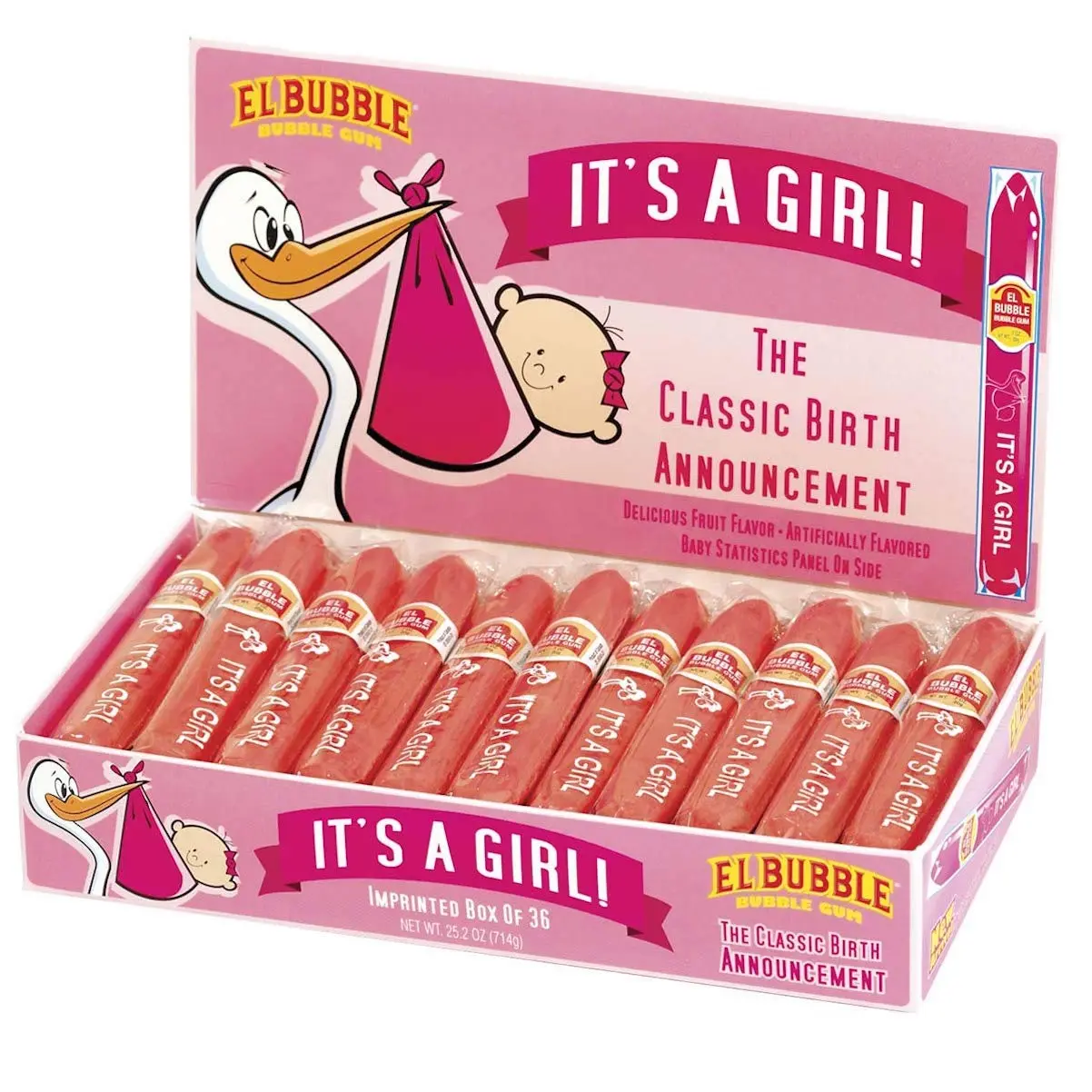 Dubble Bubble It's A Girl Bubble Gum (Pack of 36)