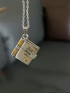 Best Mom Ever Book Necklace,Titanium steel Letter Book necklace with words that can open a Book Pendant,Memorial Gifts Jewelry Love