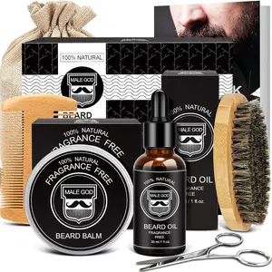 Fathers Day Dad Gifts, Beard Kit W/Beard Oil, Balm, Brush, Comb - Father'S Day Gifts for Husband, Natural Shea Butter for Reducing Frizz, Anniversary Birthday Gifts for Men Him Boyfriend