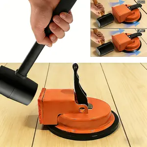 Floor Gap Repair Suction Cup Tool Set, Reinforced Suction Cup for Tile, Wood Grain, PVC, Ceramic, Glass Floors, Includes 3 Tapping Pads, Hammer Set