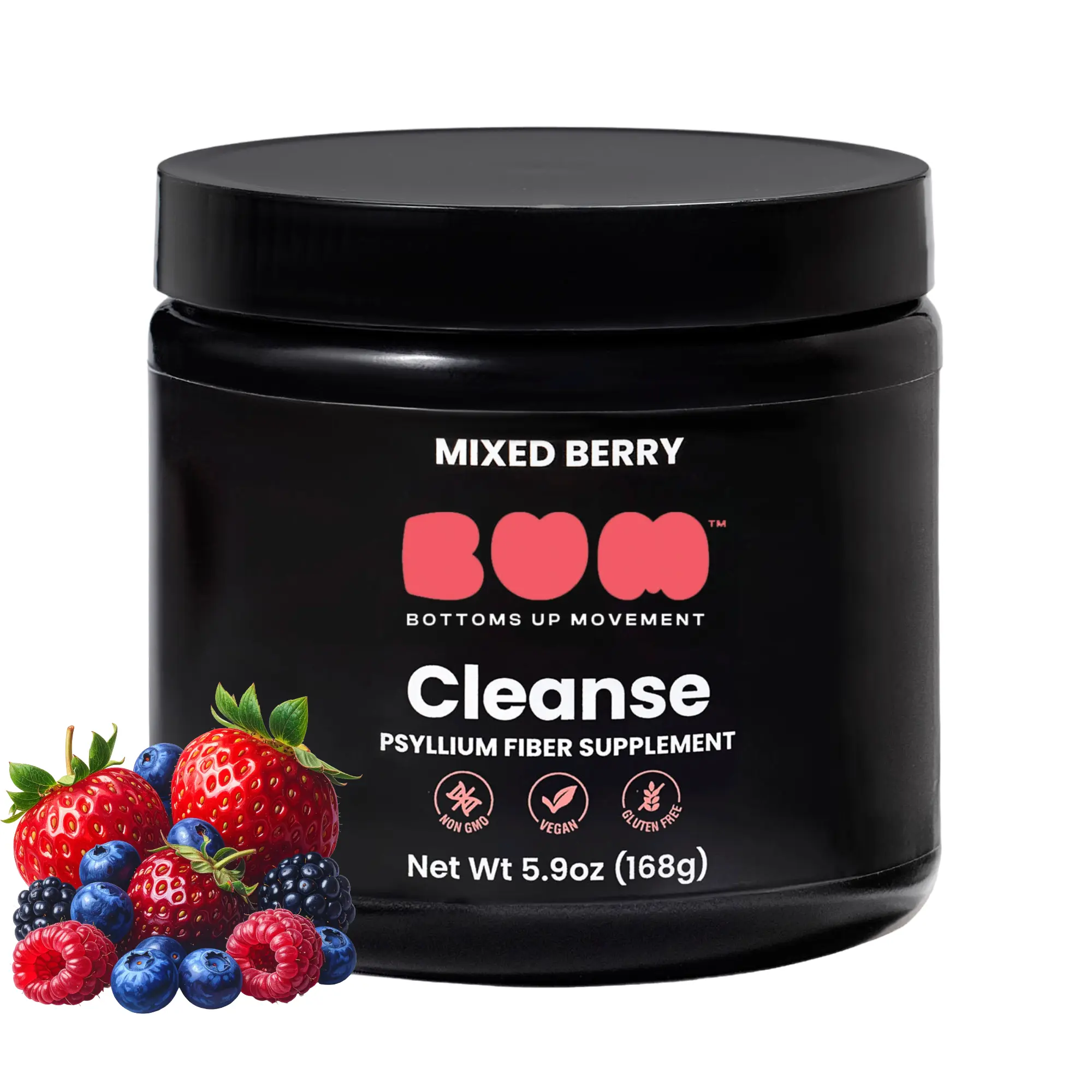 Mixed Berry Flavored (BUM) Cleanse Psyllium Husk Powder Dietary Healthcare Supplement For Digestive Regularity and Constipation Relief