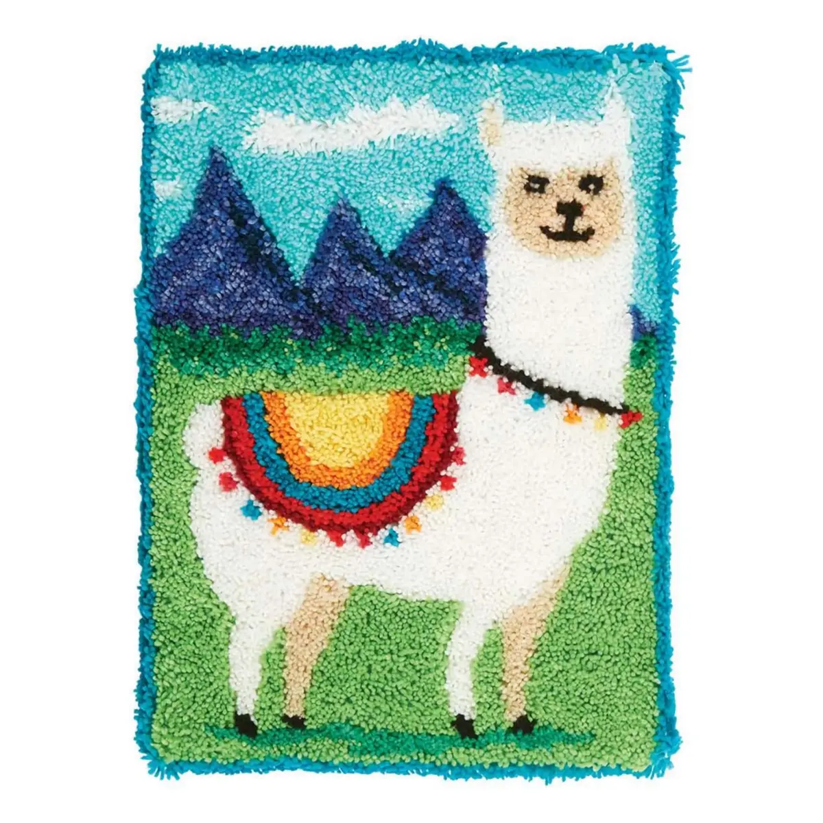Latch Hook Rug Kits DIY Crochet Yarn Rugs Hooking Craft Kit with Color Preprinted Pattern Design for Adults Kids
