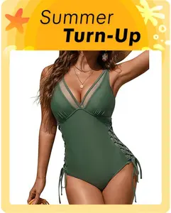 Blooming Jelly Sexy Mesh Swimsuit with Side Straps Women Tummy Control Slimming One Piece Swimwear