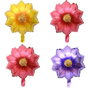 Hawaiian Party Balloons, 4/5 Pieces Hibiscus Design, Pool Beach Birthday Decor, Summer Carnival, Market Event