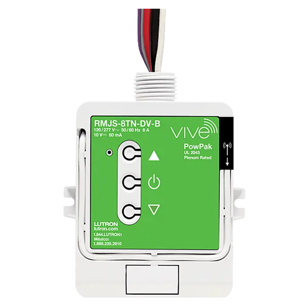 Lutron PowPak 0-10V Dimming Module, 60mA, 8A, 120/277V, RMJS-8TN-DV-B
