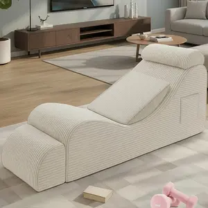 Winzoo Ergonomic Yoga Lounge Chair with Ottoman, Headrest & Waist Pad