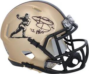 Johnny Manziel Texas A&M Aggies Autographed 2023 Gold Riddell Heisman Mini Helmet with "12 Heisman" Inscription - Fanatics Authentic Certified