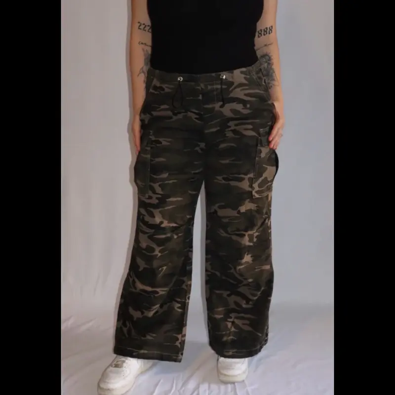 Vintage Camo Loose Wide Leg Pants