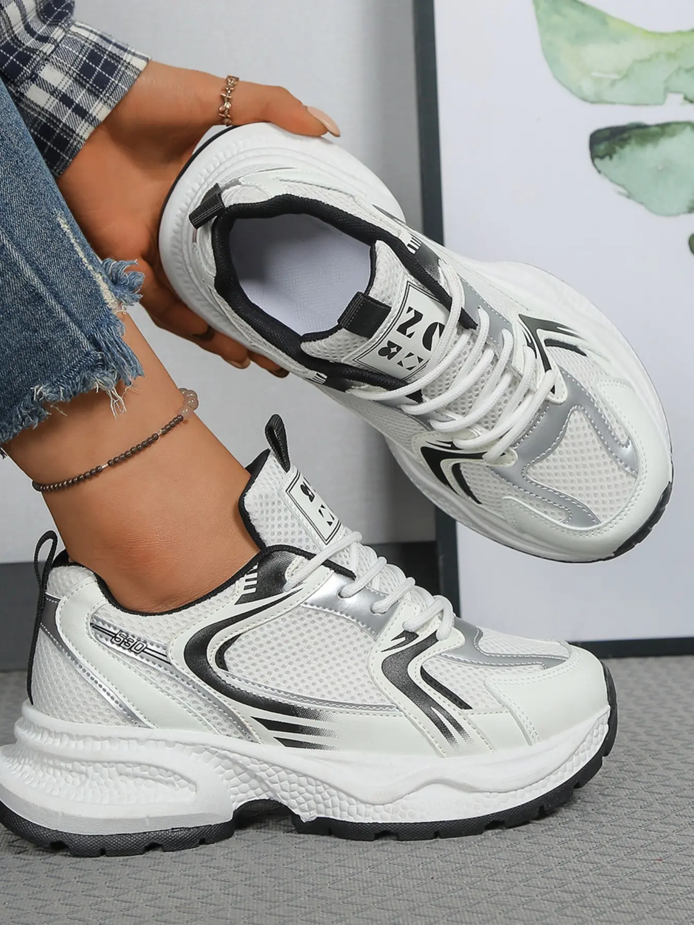Trendy Dad Shoes 2026 Summer New Lightweight Breathable Athletic Running Shoes, Thick Sole Versatile Adult Sports Casual Shoes for Women, Fashionable Running Shoes, Athletic Running Trainers, Sporty Running Fashion, Shoe for Runners