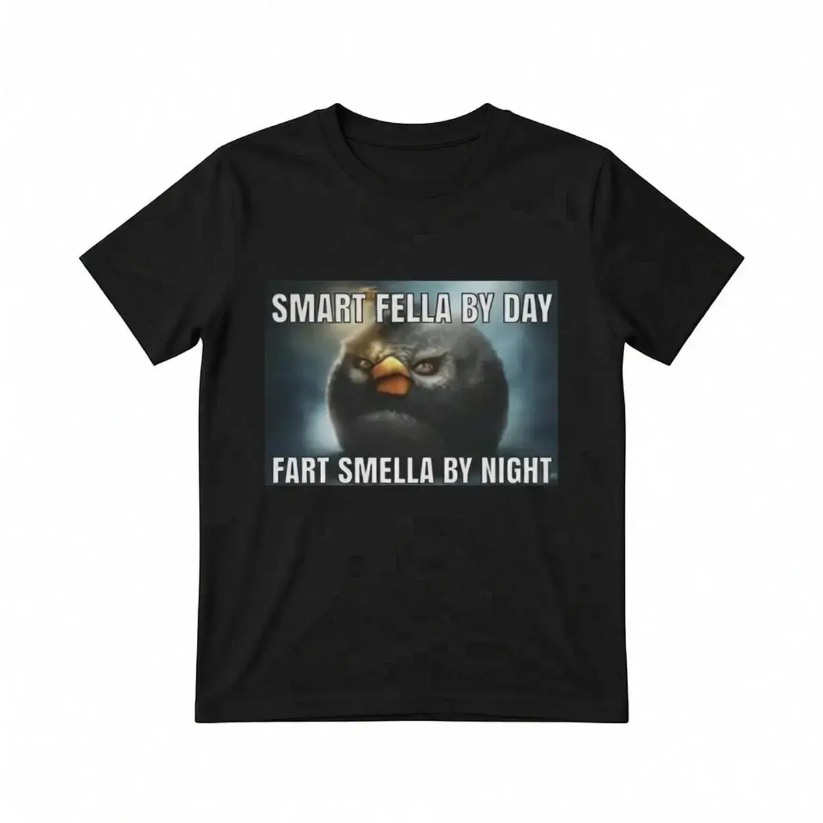 Casual Graphic T-Shirt with 'Smart Fella Smella By Night' Funny Slogan, Unisex 100% Cotton Meme Top with Digital Print, Meme Shirts Funny, Funny T Shirt, 4Xl