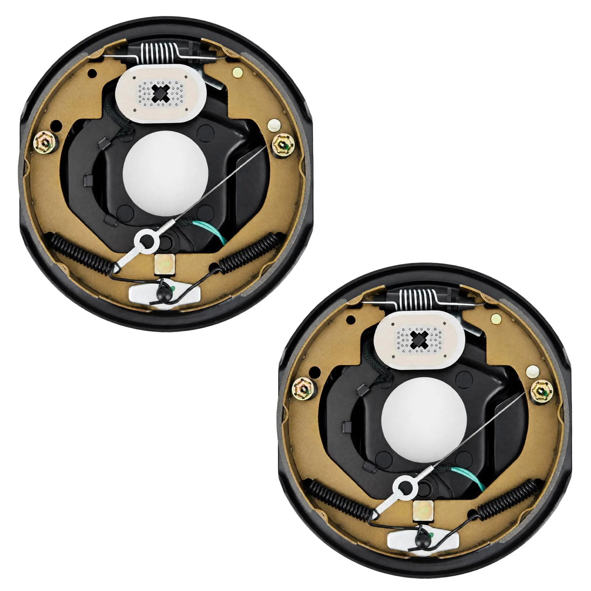 10" x 2-1/4" Electric Trailer Brake Assembly, Self-Adjusting Electric Brakes Kit for 7000 Lbs Axle, 4-Hole Mounting Brake Backing Plates, Left & Right Side Braking System Replacement Parts, 2 PCS