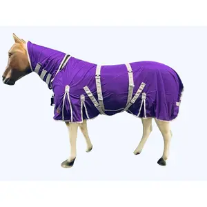 Heavy Duty Horse Fly Sheet with Neck and Detachable Belly Band Summer Sheet 76 Purple