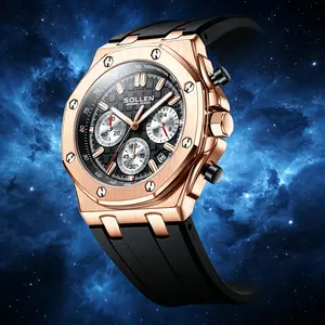 [1]SOLLEN Men’s Sports Chronograph Watch – Large Dial, Date & Multi-Function Quartz, Water-Resistant Silicone Strap | Perfect Gift for Christmas, Birthdays (Boyfriend/Husband), Valentine’s Day, Father’s Day & Wedding – 712