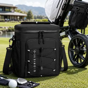 【On Sale】GLORIEROO Golf Cart Cooler Bag, 12-Can Insulated Soft Cooler for Golf Push Cart, Leak-Resistant Golf Cooler with Quick-Access Lid, Water-Resistant Zippers, Multi-Pockets & Shoulder Strap