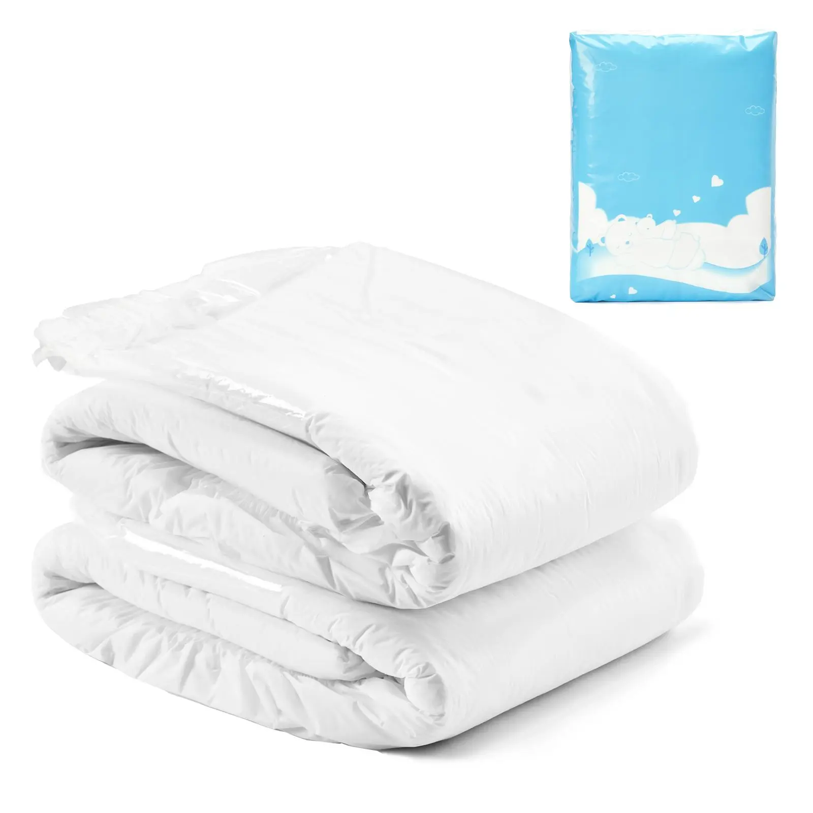 Littleforbig Women's ABDry Ultra Absorbent Adjustable Tape Adult Diapers, 2-Piece Set, Incontinence Underwear, Plastic Solid Tab Briefs for Overnight Dryness Night Care, Nighttime Diapers, Disposable Adult Diapers