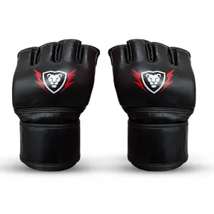 MUFASA INTERNATIONALS UFC Leather Open Palm MMA Fight Gloves for Men/Women, 4 Oz