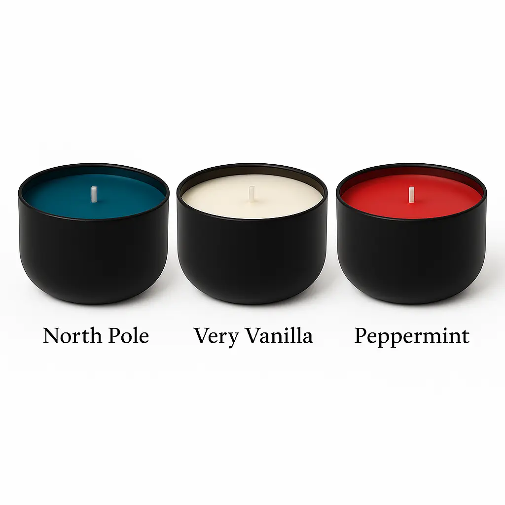 Winter Wonderland 3-Pack – North Pole, Very Vanilla & Peppermint – 8oz Soy Candles