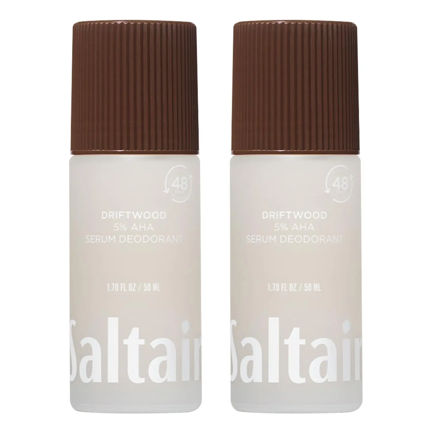 Saltair Serum Deodorant | 5% AHA Roll-On | Driftwood, 2 Pack, 3.4 fl oz | Skin-care acid blend for even application, fresh-feeling underarms, and simple everyday use