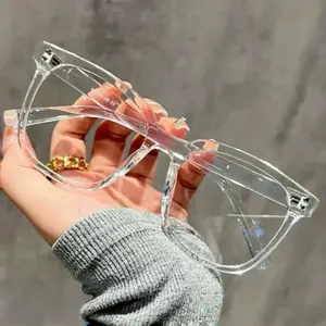 3PCS Square Frame Blue Light Blocking Glasses Unisex for Campus Study Daily Wear