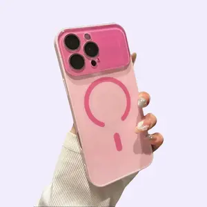 Macaron Color Magnetic Anti-drop Lens Film Protective Phone Case for IP17 Pro Max IP16 Pro Max IP15/14/13 Pro Fashion Style with Manufacturer Warranty Protector Cover Protection Casing Shockproof Ivory White Stylish Cellphone Smartphone tiktokshopspringgl
