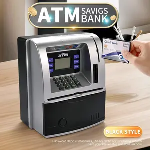 Savings Bank Atm Money Box Password Toy Gift, Coin Storage Jar, Automatic Cash Machine Card Lock Large Safe, Creative Password Box