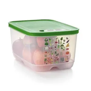 Fridgesmart Clear Storage Container with Green Lid for Fruits Vegetables and Snacks