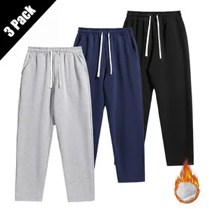 Men's Solid Thermal Lined Drawstring Waist Pants Casual Comfy Loose Fitting Trousers for Fall & Winter Daily Wear Relaxed Fit Menswearfall outfits men Socks Beige Blue Socks Plain men's work pants pantalones para hombre