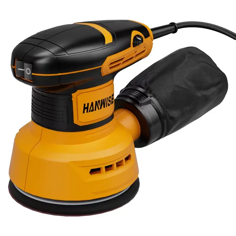 HANWISE 5-Inch Random Orbital Sander 300W 12000RPM Electric Palm Sander, 6 Variable Speeds, Detachable Debris Bag, Power Sander For Woodworking, Sanding & Polishing