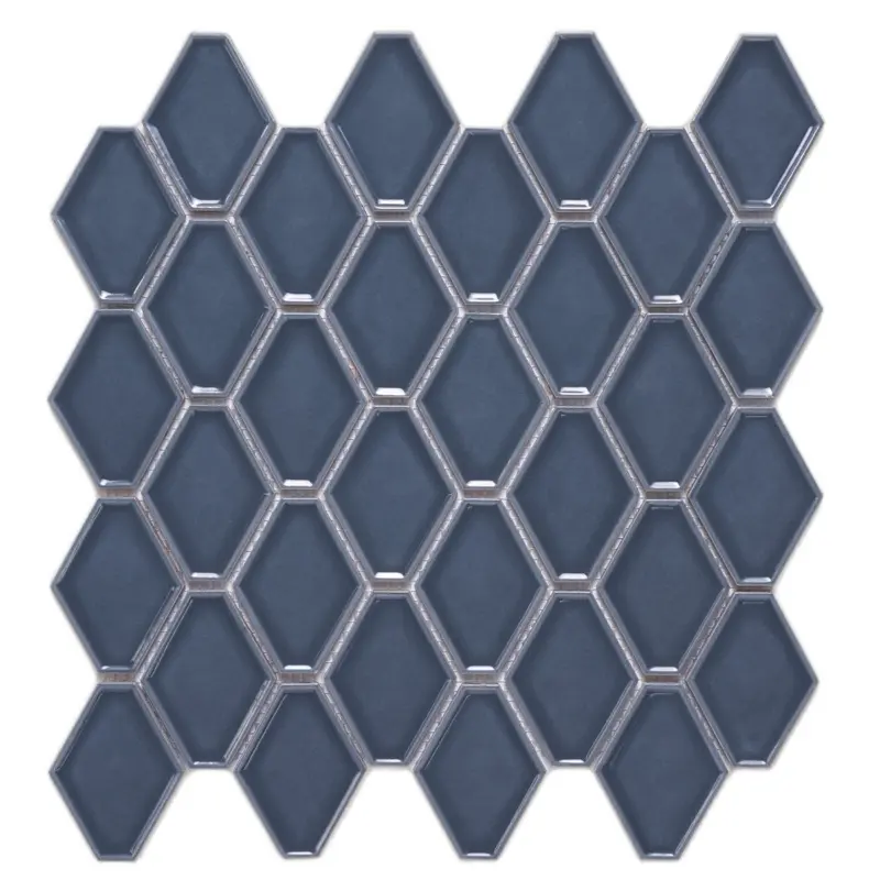 Millennium Slate Blue Clipped Diamond - Hexagonal Design with Metallic Finish
