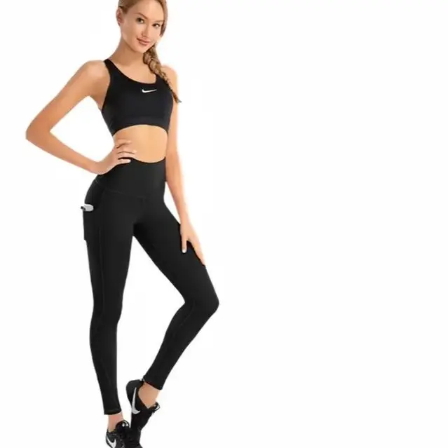 High Waist Yoga Pants with Pockets, Tummy Control Workout Running Yoga Leggings for Women