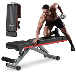 Pooboo Foldable Dumbbell Bench Home Weightlifting Benches with 6 Inclines Adjustable Exercise and Fitness Bench Comfortable Seat Cushion